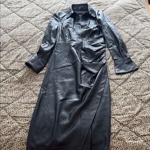 7 For All Mankind Charcoal Midi Dress